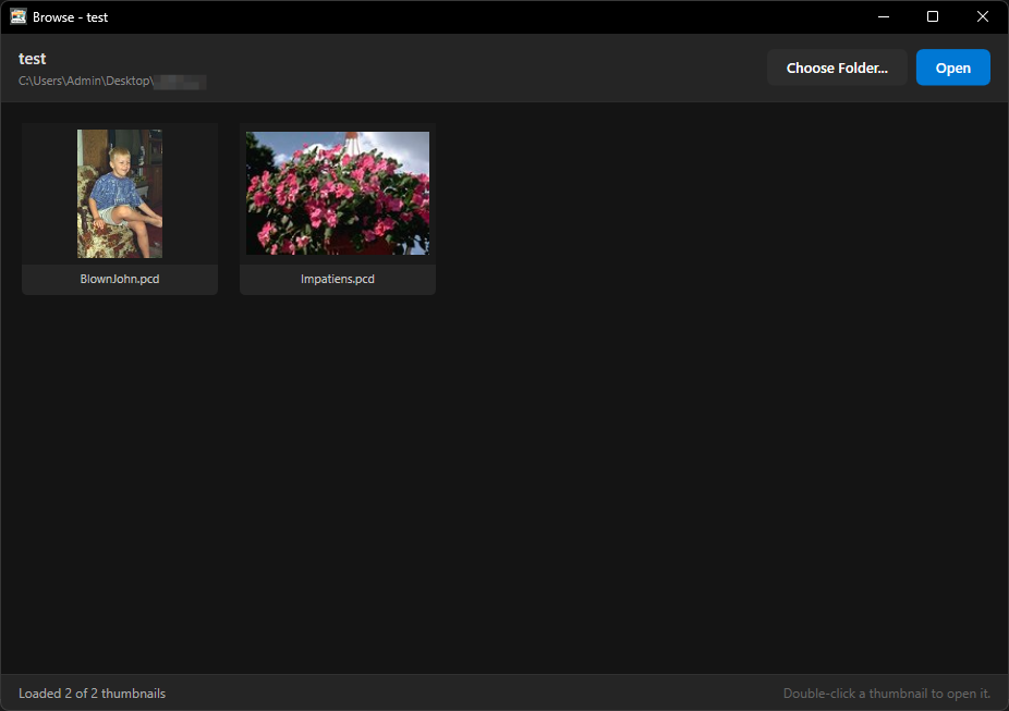 Browse Folder Window