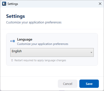 Settings Window